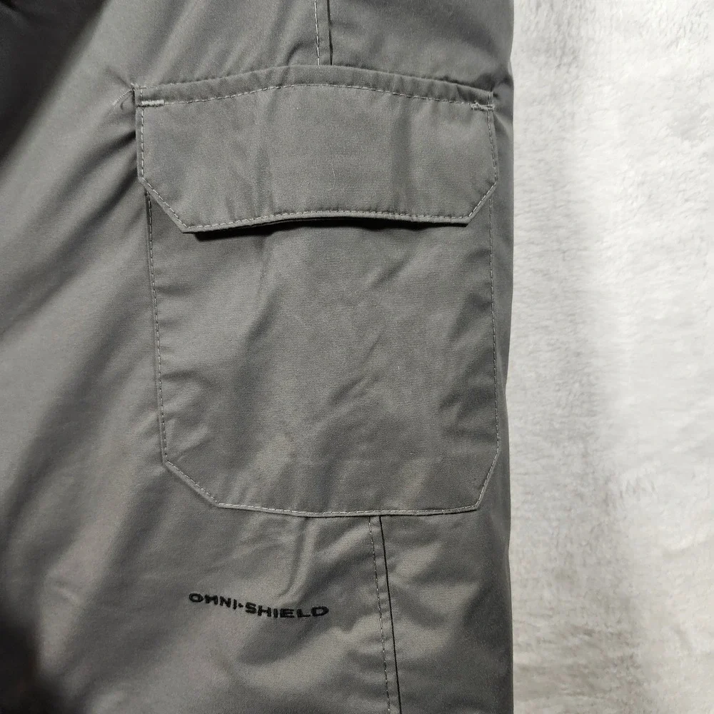 Columbia Snow Pants Youth 18/20 Gray Excellent Omni-Shield Cargo Ski SB8007‎